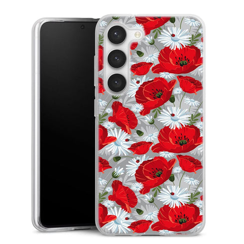 Coque Samsung Galaxy S23 Motif de fleur rouge