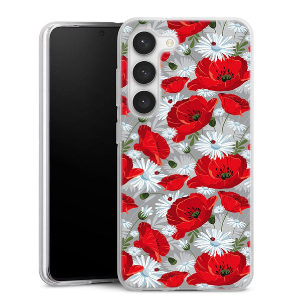 Coque Samsung Galaxy S23 Motif de fleur rouge