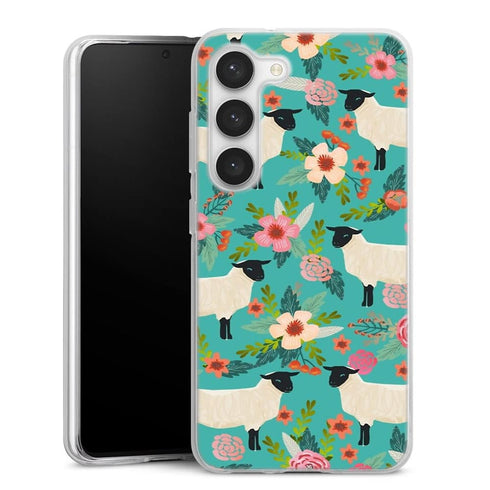 Coque Samsung Galaxy S23 Motif Floral de sanctuaire de ferme de moutons
