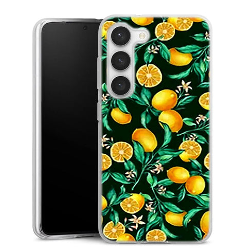 Coque Samsung Galaxy S23 Orange sur Fond Noir