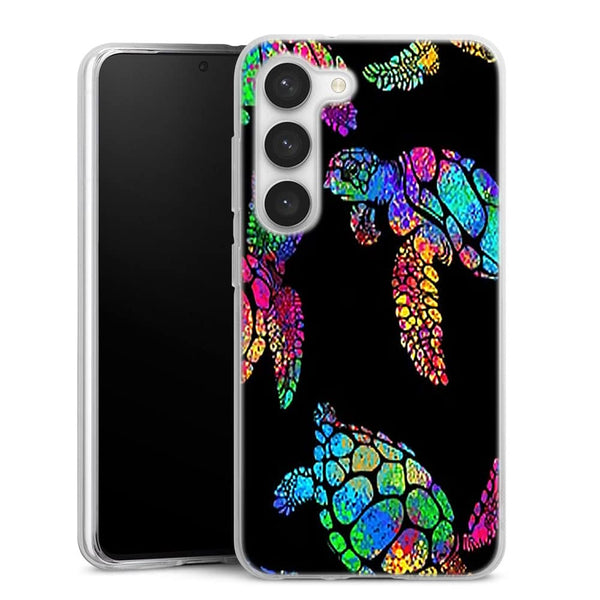 Coque Samsung Galaxy S23 Tortue de mer avec des fleurs