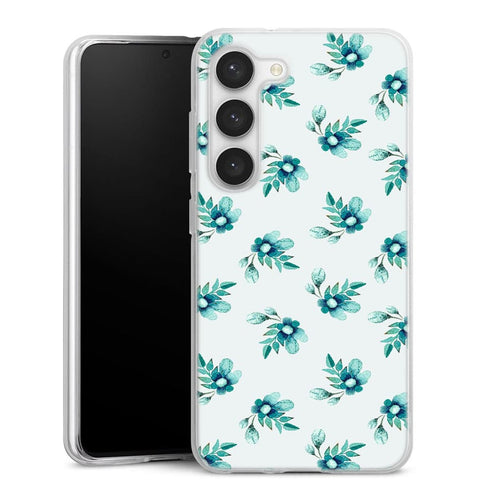 Coque Samsung Galaxy S23 Blue Flowers