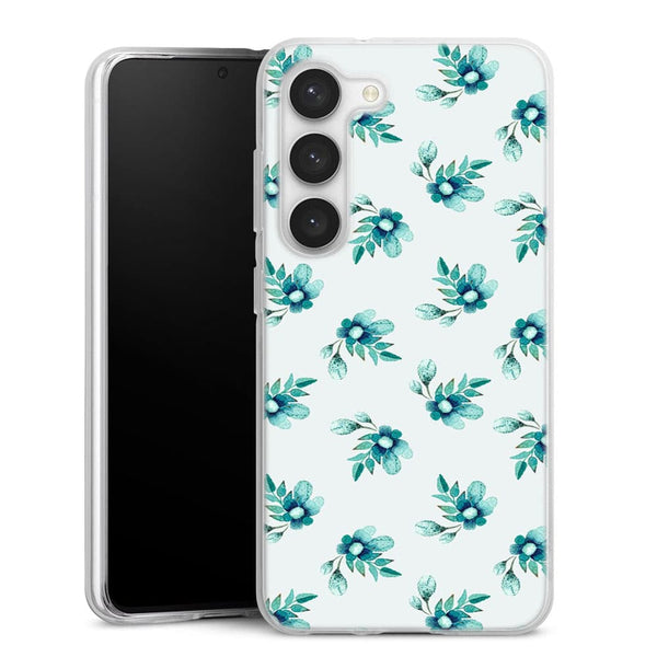 Coque Samsung Galaxy S23 Blue Flowers