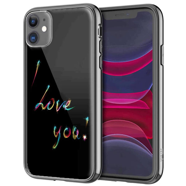 Love Cristal, Coque pour iPhone 12 en Verre Trempé