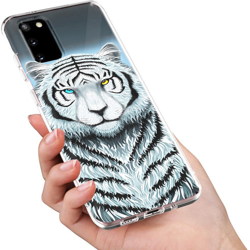 Tigre Blanc | Coque felins pour samsung s20 | S20 Plus, S20 Ultra | Protection portable, Plexi-Glass antichocs, Silicone, Motif Animaux MaCoquePerso