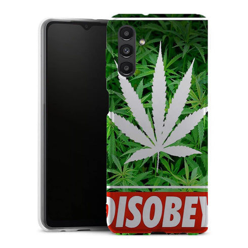 Coque fine slim Samsung Galaxy A13 5G Weed Cannabis Disobey - MaCoquePerso - Housse antichocs silicone, motif floral