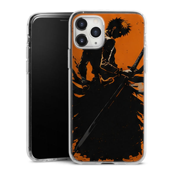 Coque Ichigo Kurosaki Silhouette Orange Noir Bleach | iPhone, Samsung