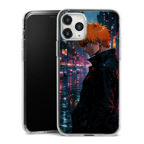 Coque Ichigo Kurosaki Ville Neon Pluie Bleach | iPhone, Samsung