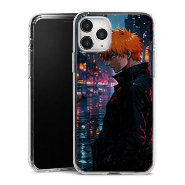 Coque Ichigo Kurosaki Ville Neon Pluie Bleach | iPhone, Samsung