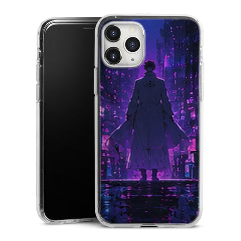 Coque Aizen Ville Cyberpunk Violette | iPhone, Samsung, Manga Bleach, Aizen