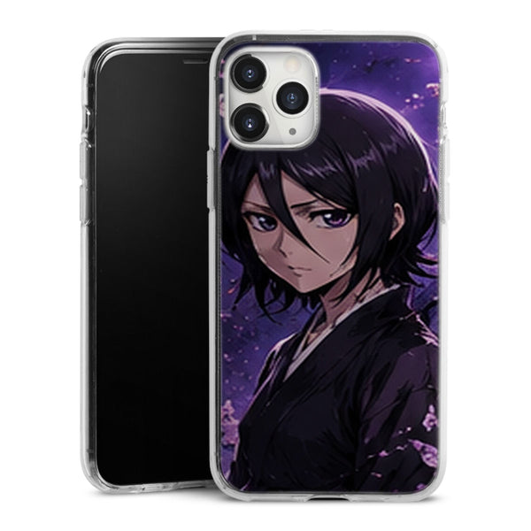 Coque Rukia Kuchiki Lune Rose Fleurs Violettes Manga | iPhone, Samsung, Manga Bleach, Rukia Kuchiki - coque Rukia Kuchiki manga pour iPhone et Samsung