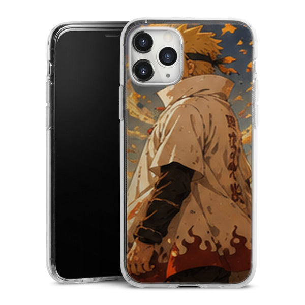 Coque Hokage Minato Manteau Blanc Feuilles Automne - coque telephone Hokage Naruto Shippuden