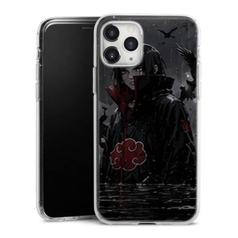 Coque Itachi Uchiha Pluie Corbeaux Akatsuki Noir Gris — MaCoquePerso