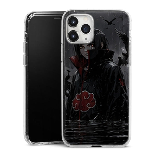 Coque Itachi Uchiha Pluie Corbeaux Akatsuki Noir Gris — MaCoquePerso