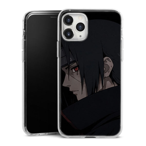 Coque Itachi Uchiha Profil Noir Minimaliste Regard Rouge — MaCoquePerso