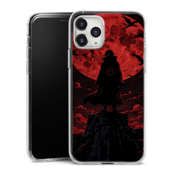 Coque Itachi Uchiha Silhouette Lune Rouge Corbeaux Akatsuki | iPhone, Samsung