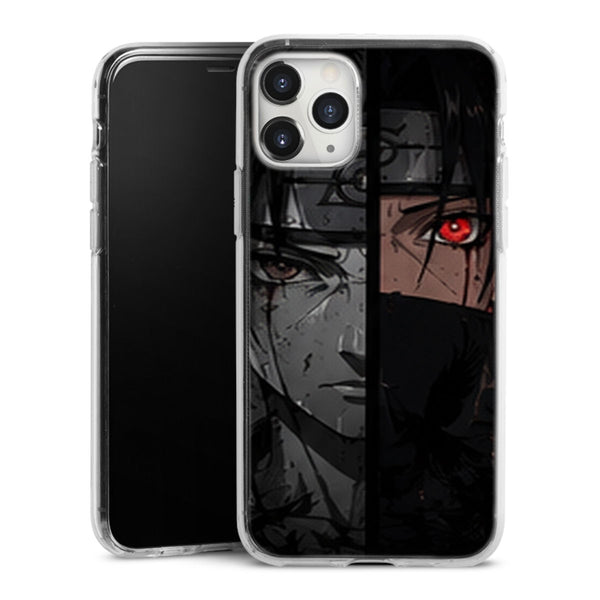 Coque Itachi Uchiha Visage Noir Blanc Sharingan Rouge | iPhone, Samsung