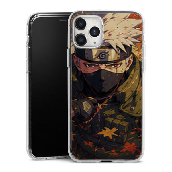 Coque Kakashi Hatake Feuilles Orange Regard Ninja - coque telephone Kakashi Naruto Shippuden