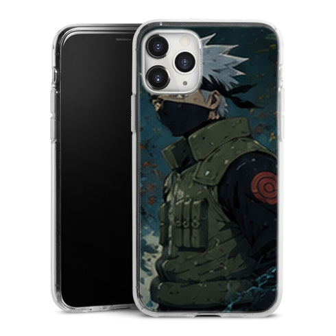 Coque Kakashi Hatake Portrait Bleu Vert Masque Konoha - coque telephone Kakashi Naruto Shippuden
