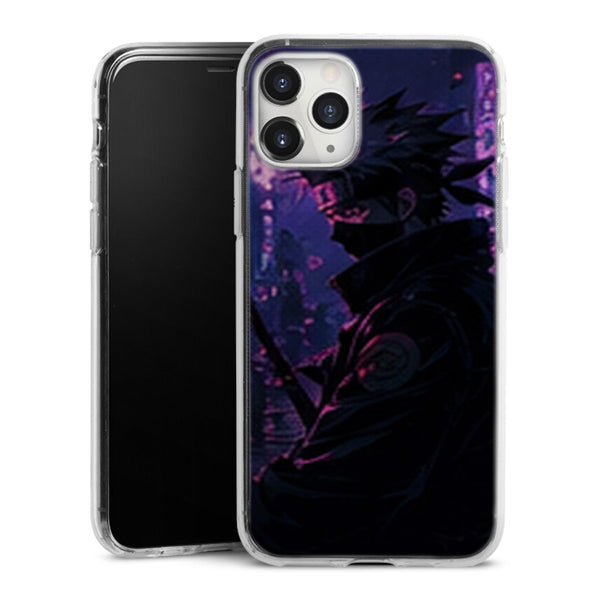 Coque Kakashi Neon Violet Ville Sombre Katana - coque telephone Kakashi Naruto Shippuden
