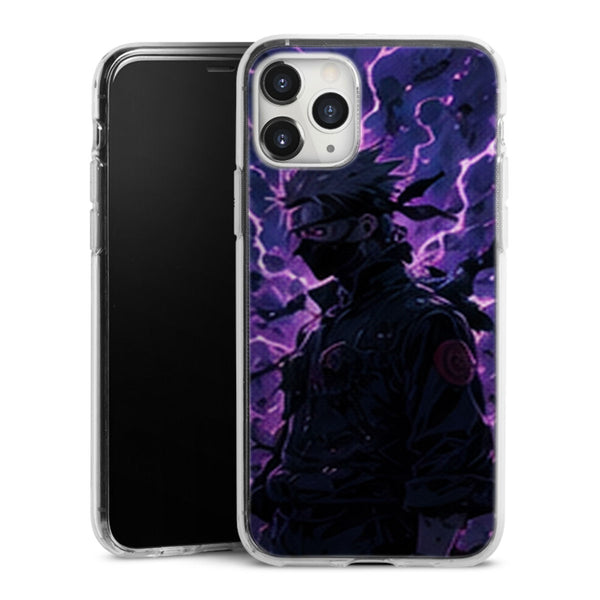 Coque Kakashi Silhouette Eclairs Violets Corbeaux - coque telephone Kakashi Naruto Shippuden