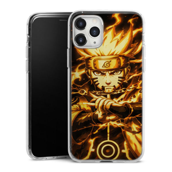 Coque Naruto Shippuden Mode Baryon Flammes Orange — MaCoquePerso