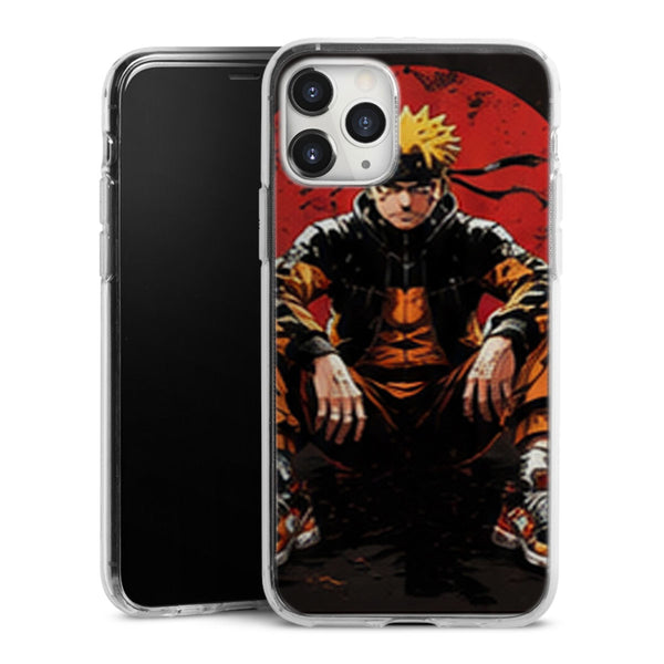 Coque Naruto Uzumaki Assis Fond Rouge Manga — MaCoquePerso