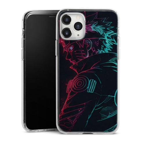 Coque Naruto Uzumaki Neon Profil Noir Bleu Rouge — MaCoquePerso