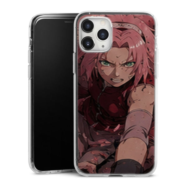 Coque Sakura Haruno Combat Fleurs Roses — MaCoquePerso