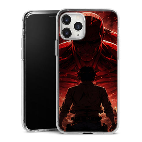 Coque Eren Titan Face au Colossal Rouge Attaque des Titans - coque silicone manga iPhone Samsung - second visuel