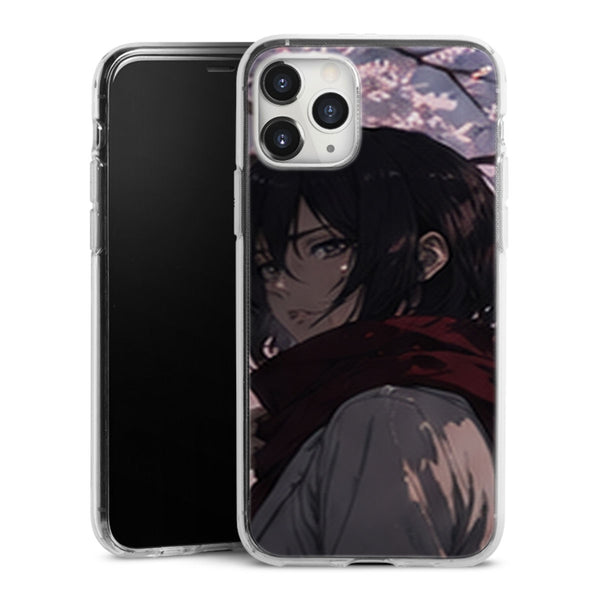 Coque Mikasa Ackerman Cerisier Rose Attaque des Titans - coque silicone manga iPhone Samsung