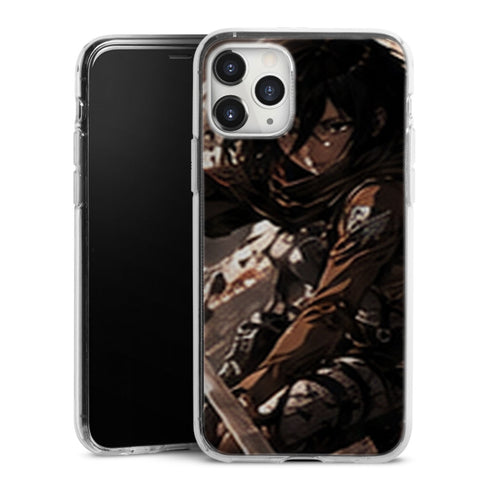 Coque Mikasa Ackerman Lame dans les Ruines Attaque des Titans - coque silicone manga iPhone Samsung - second visuel