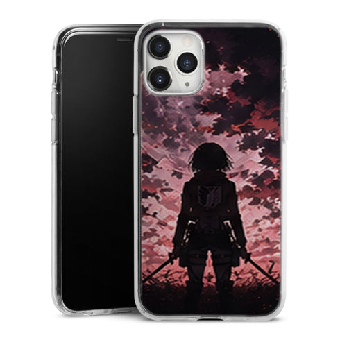 Coque Mikasa Ackerman Lune Rose Attaque des Titans - coque silicone manga iPhone Samsung - second visuel