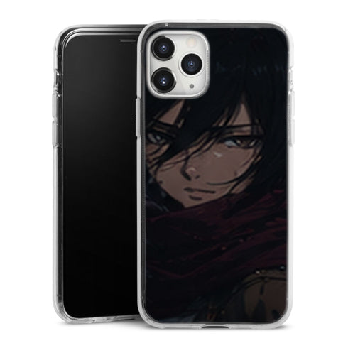 Coque Mikasa Ackerman Ombre Bleue Attaque des Titans - coque silicone manga iPhone Samsung - second visuel