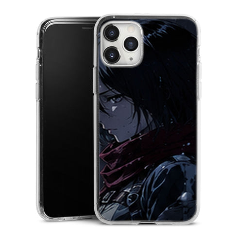 Coque Mikasa Ackerman Profil Pluvieux Attaque des Titans - coque silicone manga iPhone Samsung - second visuel