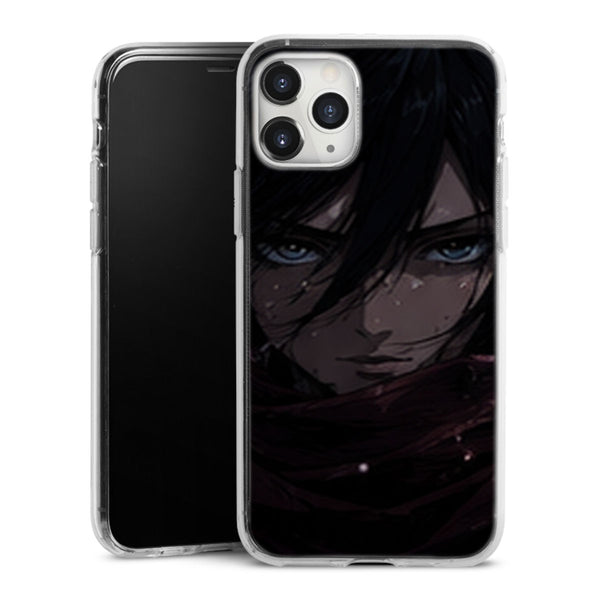 Coque Mikasa Ackerman Regard Sombre Attaque des Titans - coque silicone manga iPhone Samsung