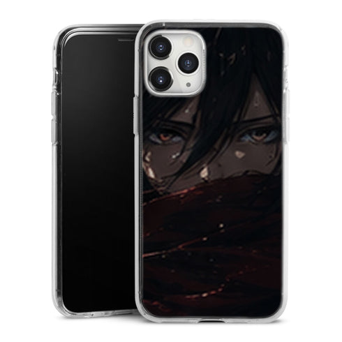 Coque Mikasa Ackerman Regard sous l Echarpe Attaque des Titans - coque silicone manga iPhone Samsung - second visuel