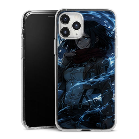 Coque Mikasa Ackerman Tourbillon Bleu Attaque des Titans - coque silicone manga iPhone Samsung - second visuel