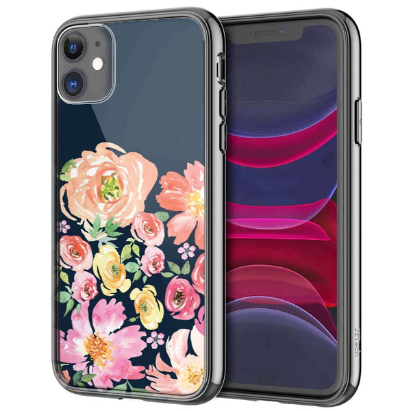 Initiale Flower | Coque en Silicone, Verre | Tpu Antichocs | Protection Compatible smartphones iPhone - MaCoquePerso
