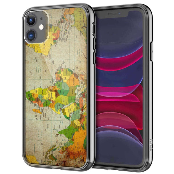 Mappemonde | Coque en Silicone, Verre | Tpu Antichocs | Protection Compatible smartphones iPhone - MaCoquePerso
