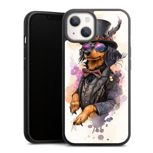 Teckel drole en costume vintage | Coque Telephone iPhone, Samsung Galaxy, Huawei, Oppo, Xiaomi