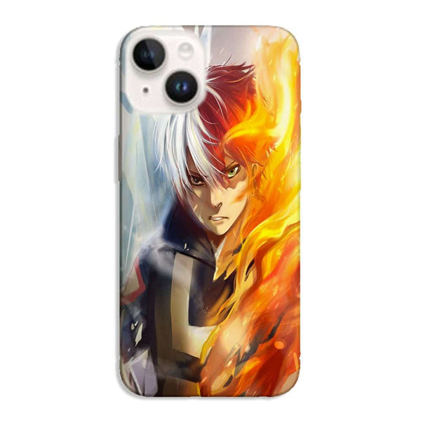 Coque iPhone 14 Shoto todoroki ice and fire