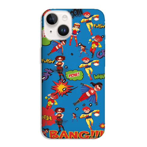 Coque iPhone 14 Super Héros Bleu