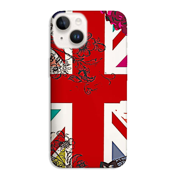 Coque pour iPhone 14 Union Jack Flowers