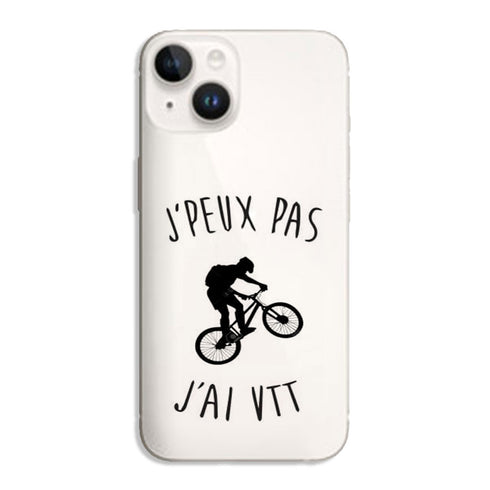 Coque iPhone 14 Je peux pas j'ai VTT Mountain Bike