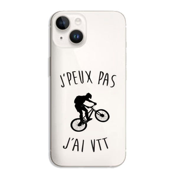 Coque iPhone 14 Je peux pas j'ai VTT Mountain Bike