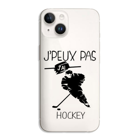 Coque iPhone 14 Je peux pas j'ai Hockey Sur Glace