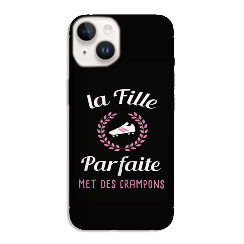 Coque iPhone 14 La fille parfaite met des crampons footballeuse