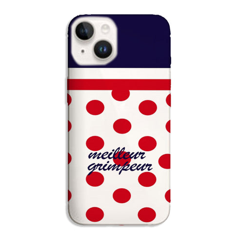 Coque iPhone 14 Meilleur Grimpeur Pois rouge