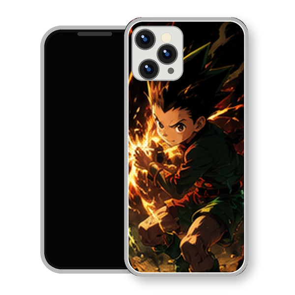 Coque iPhone 15 Personnages HxH Gon Feu Orange | Manga HxH, Hunter x Hunter - coque Personnages HxH manga pour iPhone 15
